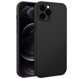 Capa de Silicone Simples Preta iPhone 12 Pro Max