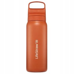 LifeStraw Go 2.0 Garrafa de Filtro de Água em Aço Inoxidável 24oz Kyoto Laranja LGV42SORWW