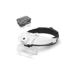 Lupa para a testa com iluminação LED 3xAAA + conjunto de lentes
