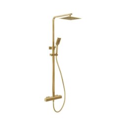 Conjunto de duche com misturador termostático NAESBY, latão escovado