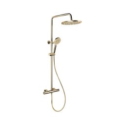 Conjunto de duche com misturador termostático DRAGOR, latão polido