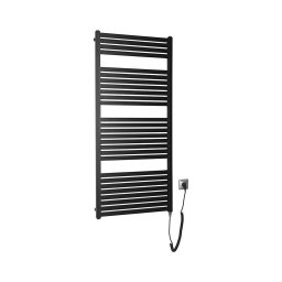 Aqualine - Radiador elétrico para casa de banho TONDI-E 600W 133x60 cm preto mate