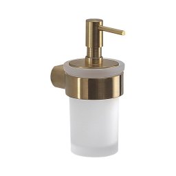Gedy - Dispensador de sabão de parede PIRENEI 110 ml vidro leitoso/dourado mate