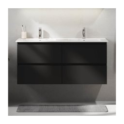 Móvel de casa de banho com lavatório HELSINKI 120 cm, preto