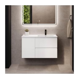 Móvel de casa de banho com lavatório HELSINKI 95 cm, lado direito/branco