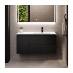 Móvel de casa de banho com lavatório HELSINKI 115 cm direito/preto
