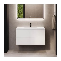 Móvel de casa de banho com lavatório HELSINKI 100 cm branco