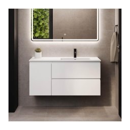Móvel de casa de banho com lavatório HELSINKI 115 cm, versão direita/branco