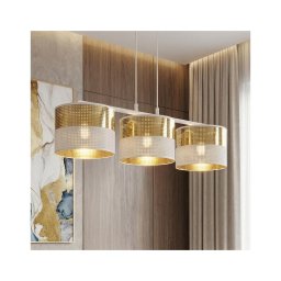 Lustre em cabo LUX 3xE27/15W/230V branco/dourado