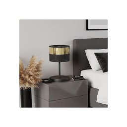 Candeeiro de mesa LUX 1xE27/15W/230V preto/dourado