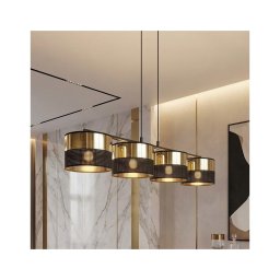 Lustre em cabo LUX 4xE27/15W/230V preto/dourado