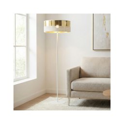 Candeeiro de pé LUX 1xE27/15W/230V branco/dourado