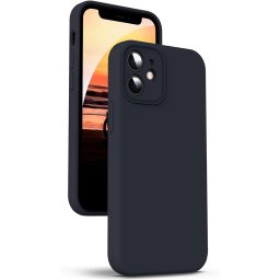 Capa de Silicone Simples Preto com Protetor de Lente iPhone 11