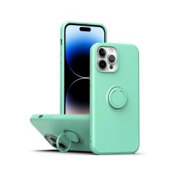 Capa de Silicone Verde Azulado com Anel iPhone 12 Pro Max