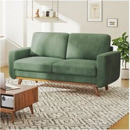 DripeX Sofá de 2 -Setente, sofá de madeira maciça, com assento profundo extra, assento com encosto acolchoado - 172x76x88cm