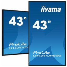 MONITOR IIYAMA 43" 3840X2160, 4K UHD IPS PANEL, 1% HAZE, LANDSCAPE AND PORTRAIT MODE, SPEAKERS 2X 10W , VGA, 3X HDMI, 500CD/M², MEDIA PLAY USB PORT, CONTROL LAN / RS232C, VESA 400X400 (LH4341UHS-B2) - 1376647
