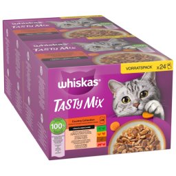 48x85g misto seleção do campo Tasty Mix Whiskas saquetas gato