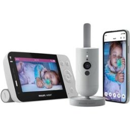 Intercomunicador p/ Bebés c/ Ecrã 4.3" e Câmara Full HD (Cinzento/Branco) - PHILIPS AVENT