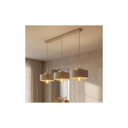 Brilagi - Lustre suspenso por cabo SPRING 3xE27/60W/230V bege/dourado