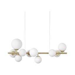 Ideal Lux - Candeeiro suspenso LED PERLAGE 10xG9/3W/230V 81 cm dourado/branco
