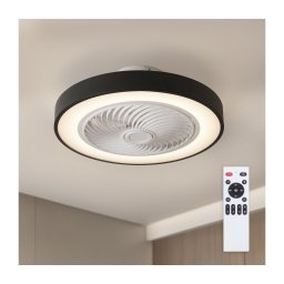 Brilagi-LED Candeeiro LED dimável com ventilador LED/30W/230V 3000-6500K preto + controlo remoto