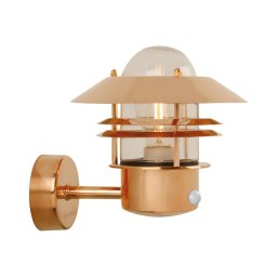 Nordlux - Iluminação de parede exterior com sensor BLOKHUS 1xE27/60W/230V IP54 cobre