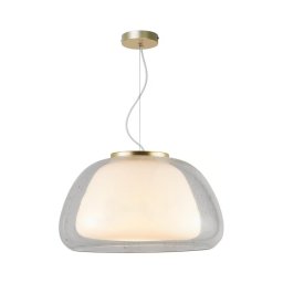 Nordlux - Candeeiro pendente JELLY em cabo 1xE27/40W/230V branco/transparente Ø 39 cm
