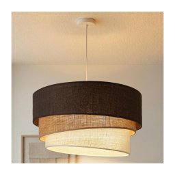 Brilagi - Lustre suspenso por cabo TRIO 3xE27/60W/230V diâmetro 60 cm castanho/bege/branco