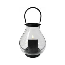 Lanterna decorativa GLASSY 25 cm preta