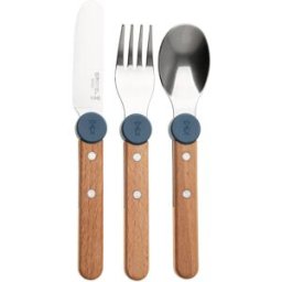 Opinel Le Petit Gourmet 3257 Rain Blue, conjunto de talheres para crianças de 3 peças