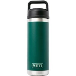 Yeti Rambler Bottle 18oz Chug Cap, Black Forest Green, garrafa térmica com bico, 532 ml