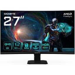 Monitor Curvo GS27QCA VA Edge LED 27" QHD 16:9 180Hz FreeSync - GIGABYTE