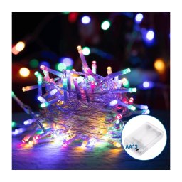 Aigostar - Guirlanda LED 50 LEDs/3xAA 5,3m multicolorido