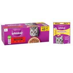 48x85g Adult 1+ Seleção clássica Whiskas comida húmida gatos