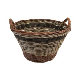 Cesto de vime para lenha com alças 38x47 cm