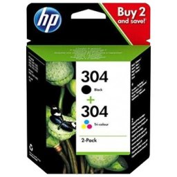 Pack Tinteiros HP 304 Preto / Cor 3JB05A (N9K05A + N9K06A) 4ml / 2ml