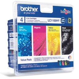 Pack Tinteiros Brother LC1100HYVALBP 4 Cores - Alta Capacidade