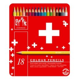 Lapis Cor Caran DAche Swisscolor Cx Metalica 18 Cores