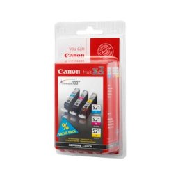 Pack Tinteiros Canon 3 Cores 9ml (2934B010, CLI521)