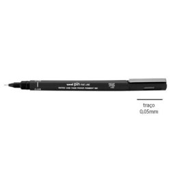 Marcador Fino Preto 0,05mm Uniball Calibrado PIN - 12 unidades