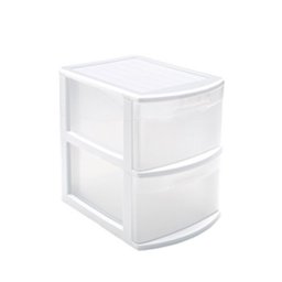 Bloco 2 Gavetas Plástico Tamesis 39x28,5x40cm Branco