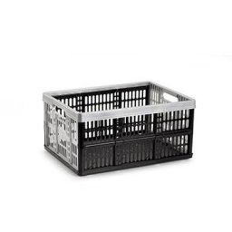 Caixa Dobrável Arrumação Plástica 48x35x4cm 32L Prata