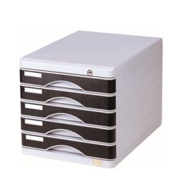 Movel Secretaria Corpo Cinza 5 Gavetas Fechadas Azul Eagle