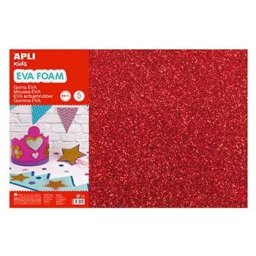 Placa de Cor Musgami 40x60cm 2mm com Purpurinas Vermelho 3Folhas
