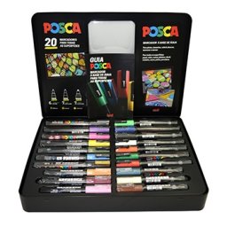 Mala Metálica Marcador Uniball Posca Sortido 20un