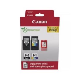 Pack Tinteiros Canon 540/ 541 Preto/ Cor + Papel 5225B013