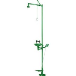 kaiserkraft Chuveiro de emergência para olhos e corpo, AxP 2230 x 855 mm, verde, Chuveiro de emergência para olhos e corpo, AxP 2230 x 855 mm, verde. Primeiros socorros em caso de corpos estranhos no olho, queimaduras, queimaduras químicas, escaldaduras,