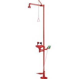 kaiserkraft Chuveiro de emergência para olhos e corpo, AxP 2230 x 855 mm, vermelho, Chuveiro de emergência para olhos e corpo, AxP 2230 x 855 mm, vermelho. Primeiros socorros em caso de corpos estranhos no olho, queimaduras, queimaduras químicas, escaldad