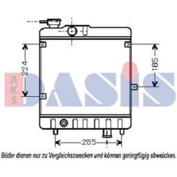 Radiador, arrefecimento do motor AKS DASIS 080460N