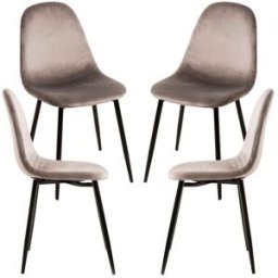 Presentes Miguel Pack 4 Cadeiras Teok Black Veludo